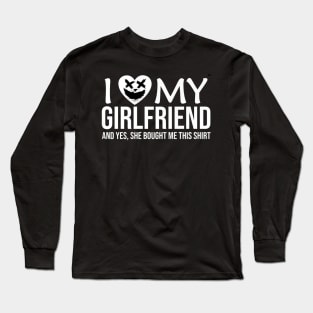 I Love My Girlfriend I Heart My GF Funny Halloween Couples Long Sleeve T-Shirt